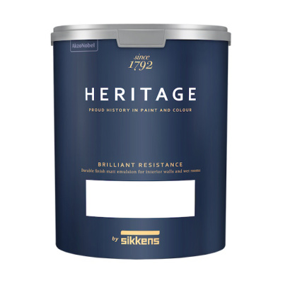 Heritage Brilliant Resistance (матовая 7% интерьерная краска для стен и потолков, моющаяся)